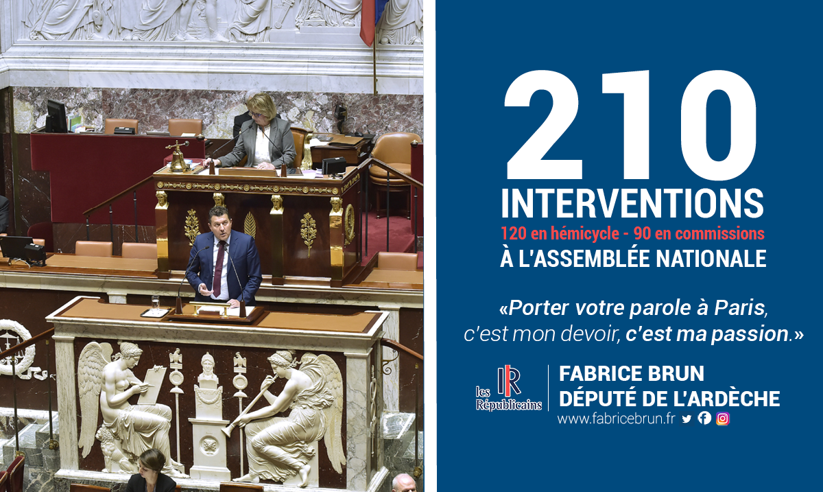 210 interventions à l’assemblée nationale : Porter votre parole à Paris, c’est mon devoir, c’est ma passion.