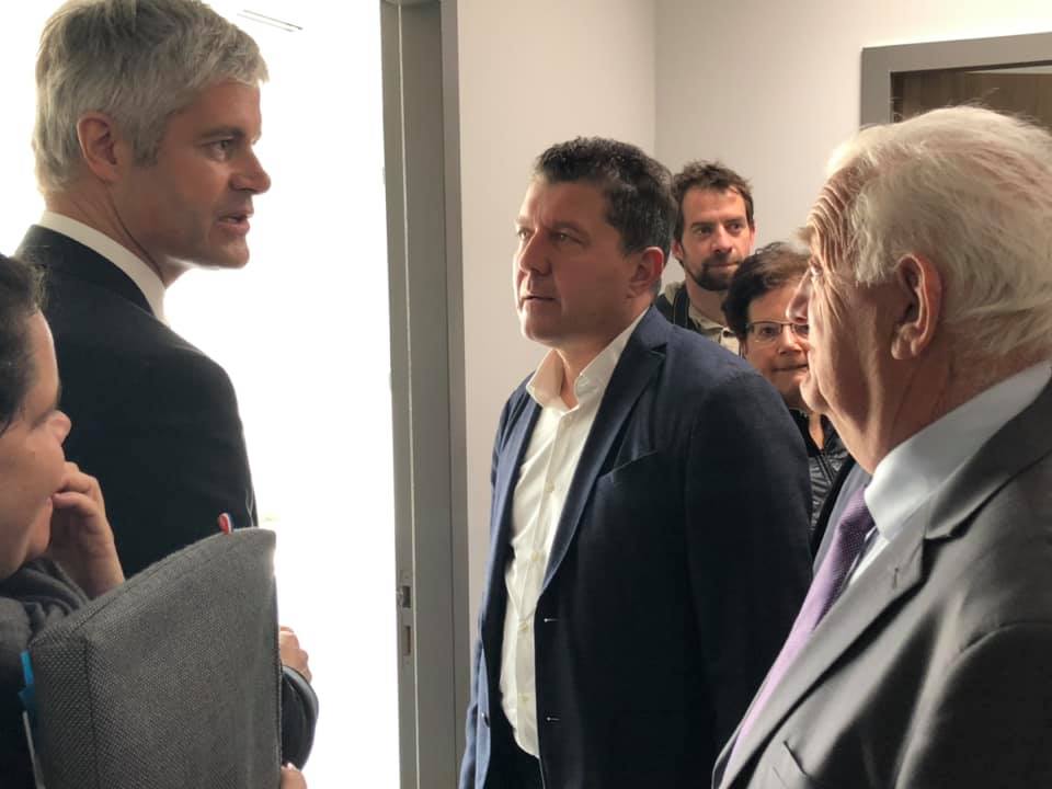 Visite du président de la Région Auvergne-Rhône-Alpes, Laurent Wauquiez, à Ruoms