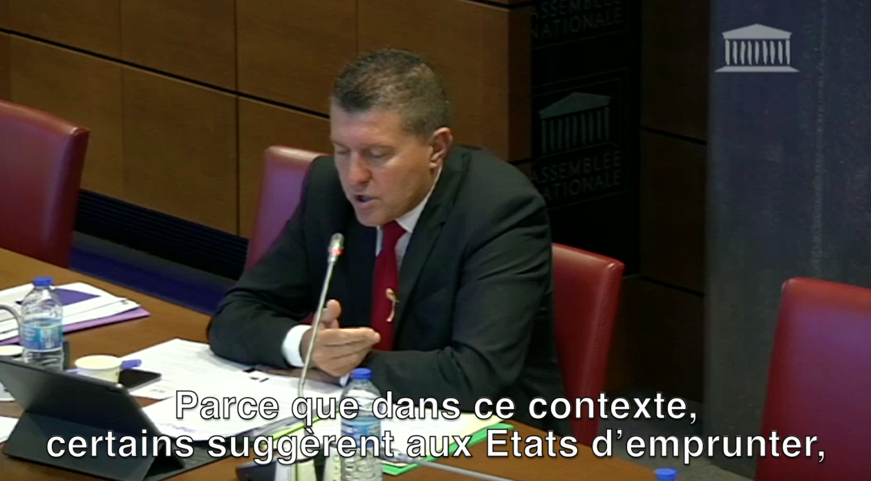 Mon intervention en Commission des Finances sur les taux d’intérêts négatifs