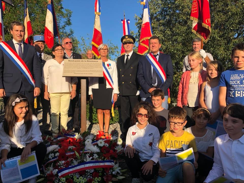 Hommage à nos anciens combattants lors de l’inauguration du rond-point de la Résistance à Vogüé