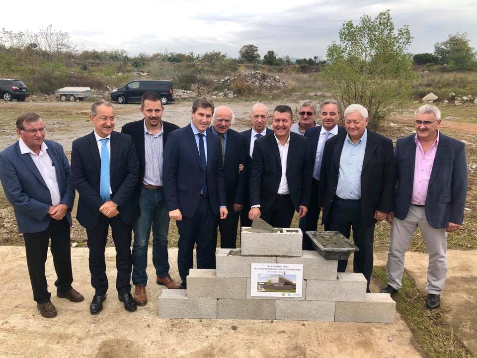 Pose de la première pierre du futur pôle de valorisation énergie et matières à Lavilledieu