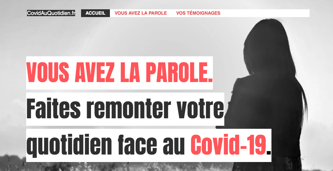 Lancement de la plateforme citoyenne www.covidauquotidien.fr