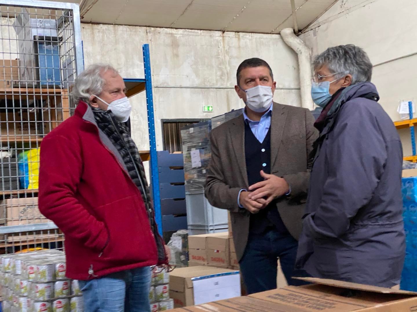 Visite amicale des bénévoles des Restos du Coeur sur le site d’Aubenas.