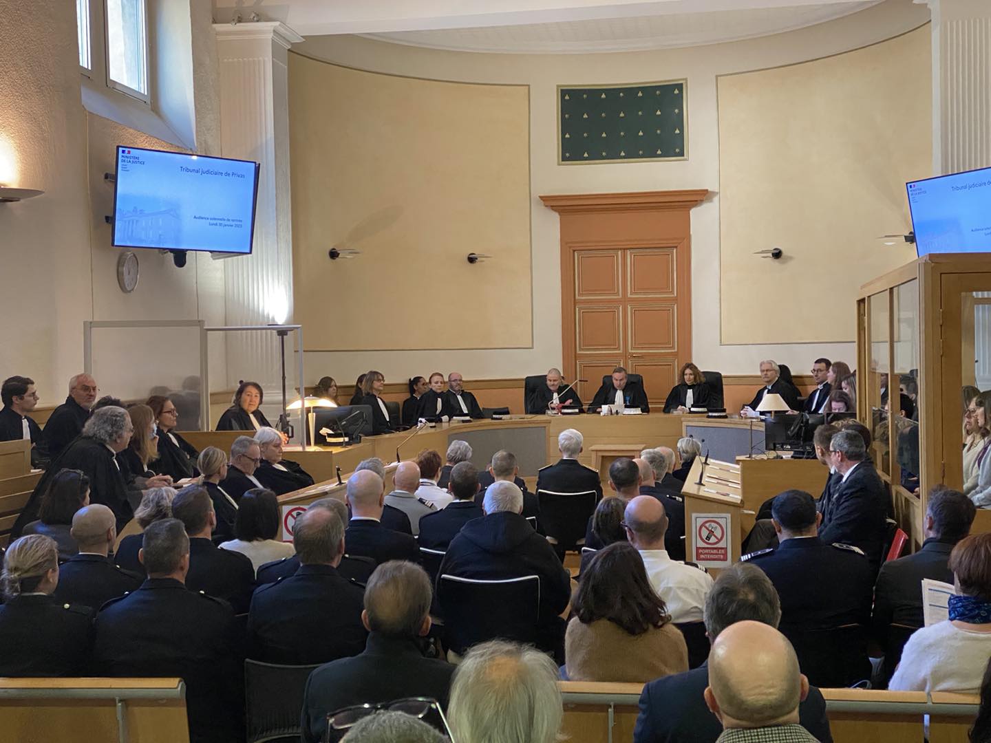 Audience solennelle d’ouverture du tribunal judiciaire de Privas.