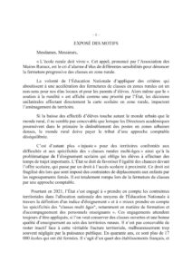 moratoire contre la suppression de classes en zone rurale