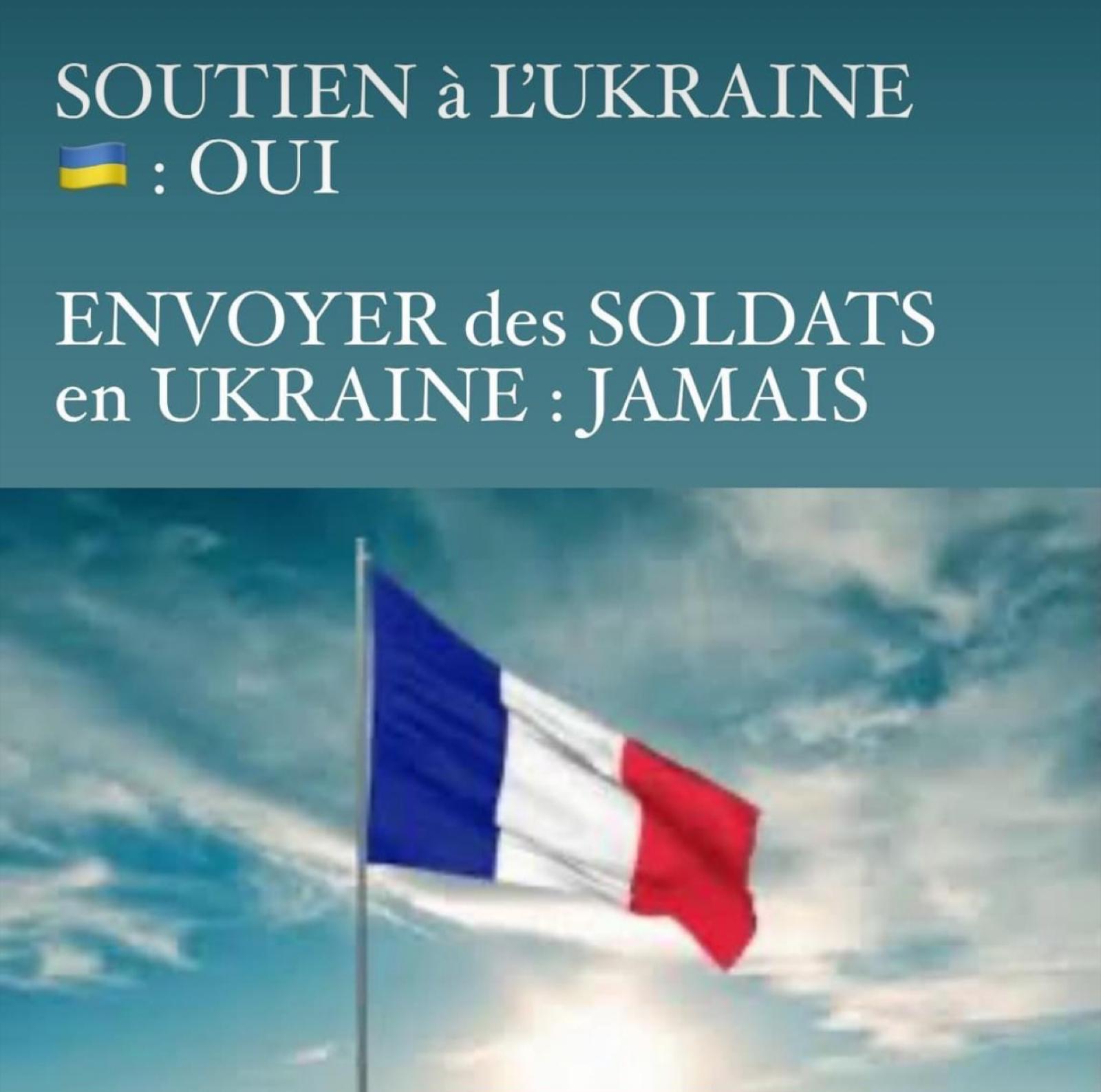 Ma position est claire : oui au soutien à l’Ukraine, non à l’envoi de soldats français