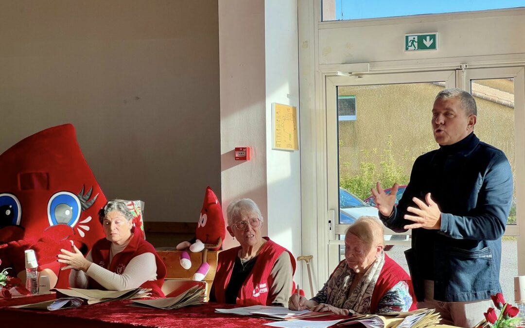 Remise des diplômes et insignes aux donneurs de sang bénévoles d’Aubenas-Vals et sa région.