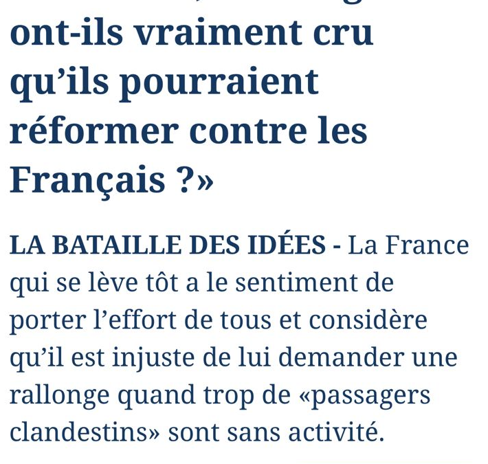 Avant de faire travailler plus longtemps ceux qui bossent déjà, remettons au travail ceux qui ne bossent pas.